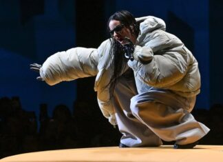 Rosalia performs during on Louis Vuitton at Paris fashion week
