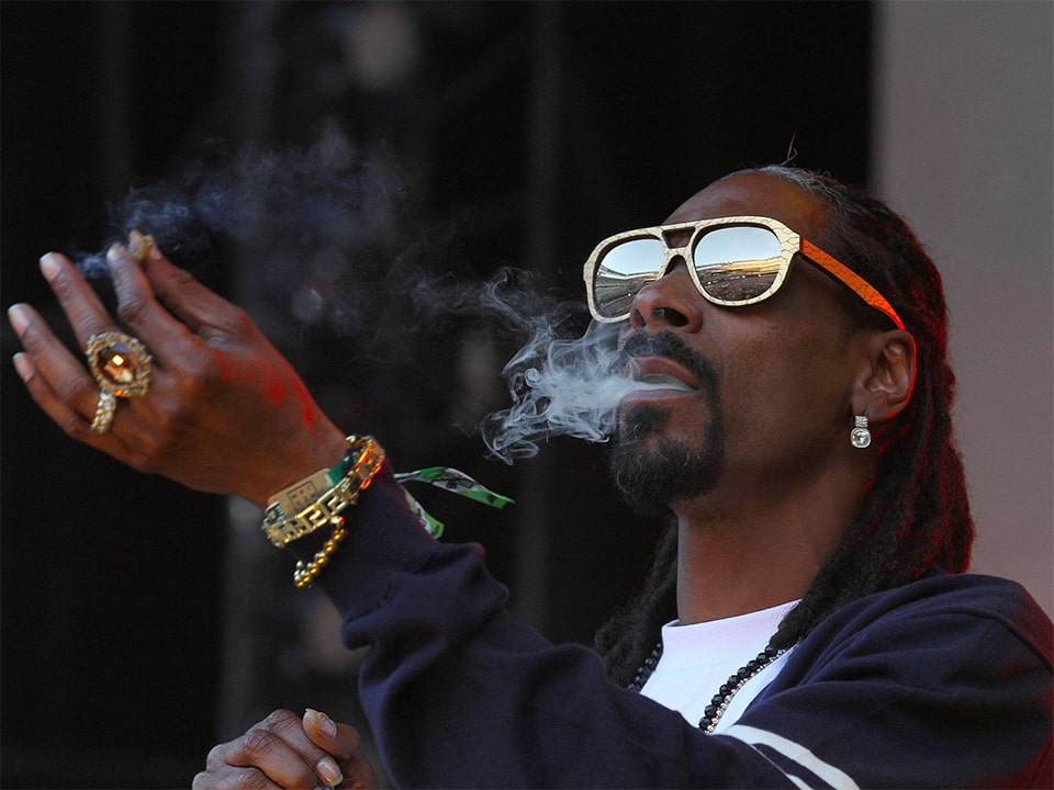 blinged out snoop dog smoking