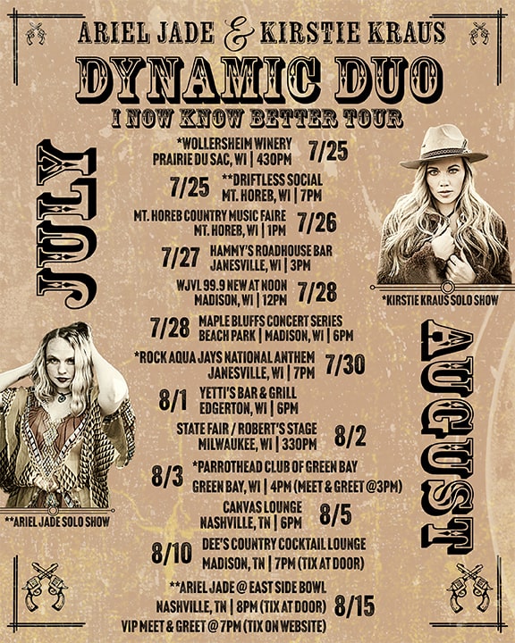 i know better tour dates ariel jade kirstie kraus