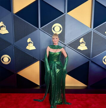 Gem Auset on Grammy Awards Red Carpet